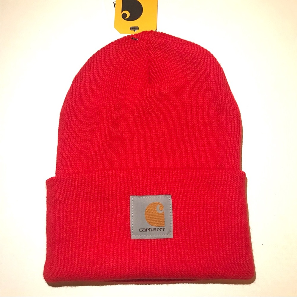 FINAL PRICE CLOSET CLOSING ❤️CARHARTT 🔥 FIRE RED BEANIE ❤️ - Picture 2 of 9